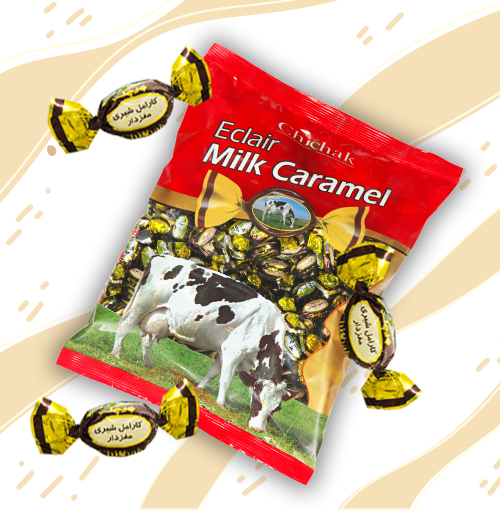 کارامل مغزدار شیری پاکتی